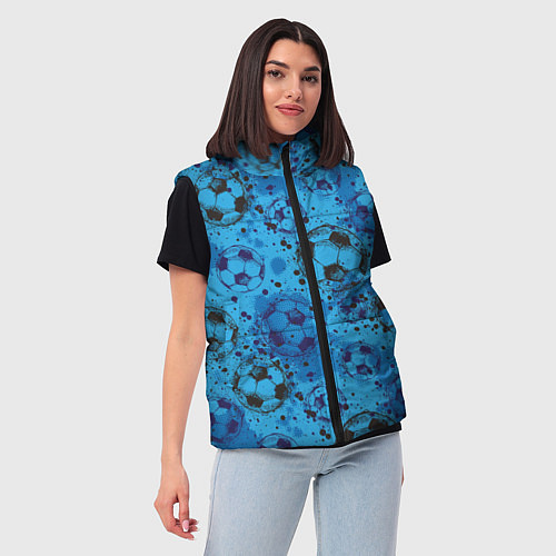 Женский жилет Футбольные мячи / 3D-Черный – фото 3