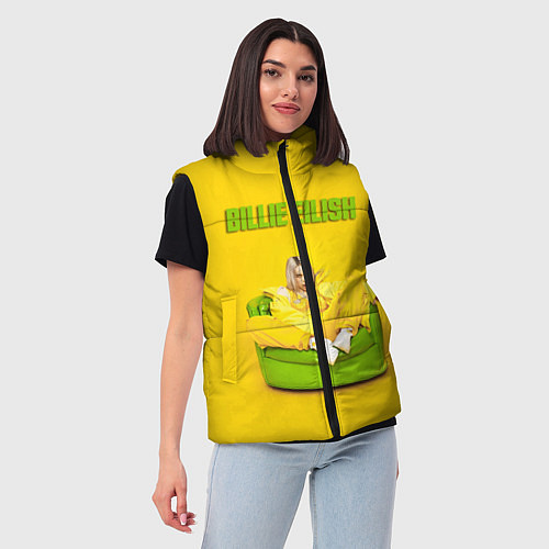 Женский жилет Billie Eilish: Yellow Mood / 3D-Красный – фото 3