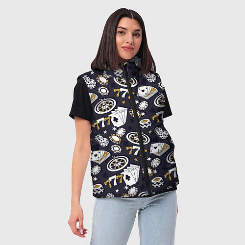 Женский жилет Казино 777 / 3D-Черный – фото 3