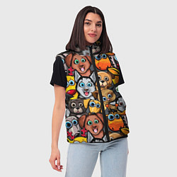 Женский жилет Веселые собаки, цвет: 3D-красный — фото 2