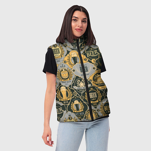 Женский жилет Пивные этикетки мира / 3D-Красный – фото 3