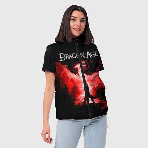 Женский жилет Dragon Age / 3D-Красный – фото 3