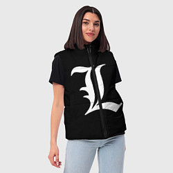 Женский жилет DEATH NOTE ТЕТРАДЬ СМЕРТИ L, цвет: 3D-черный — фото 2