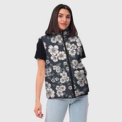 Женский жилет Цветочный букет, цвет: 3D-черный — фото 2