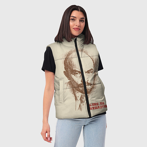 Женский жилет Ленин / 3D-Черный – фото 3
