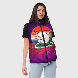 Женский жилет Woman yelling at a cat, цвет: 3D-красный — фото 2