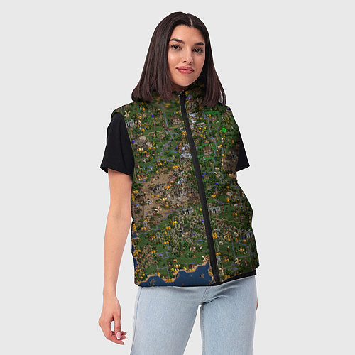 Женский жилет Карта в Heroes 3 / 3D-Черный – фото 3