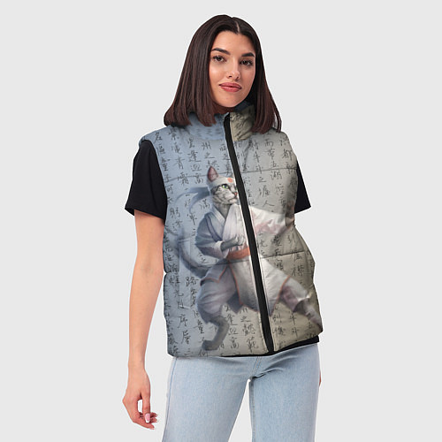 Женский жилет Karate cat / 3D-Черный – фото 3