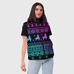 Женский жилет FORTNITE НОВОГОДНИЙ, цвет: 3D-черный — фото 2