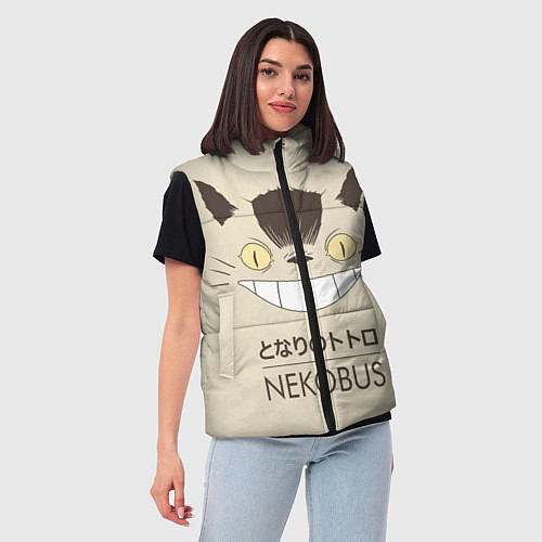 Женский жилет Мой сосед Тоторо Nekobus / 3D-Черный – фото 3