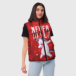 Женский жилет Крутой единорог, цвет: 3D-красный — фото 2