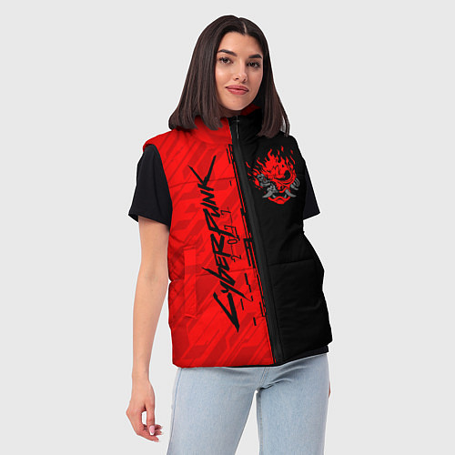 Женский жилет CYBERPUNK 2077 / 3D-Красный – фото 3