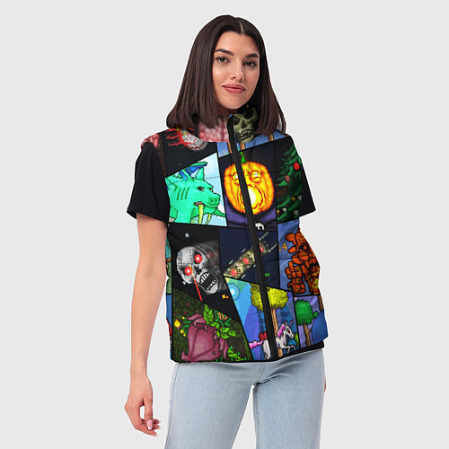 Женский жилет Terraria allpic / 3D-Черный – фото 3