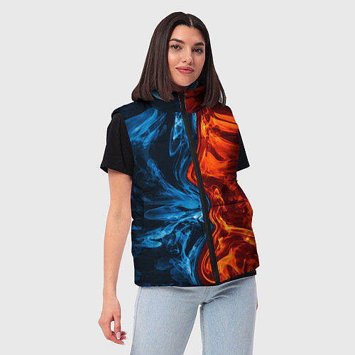 Женский жилет Огонь и вода / 3D-Красный – фото 3