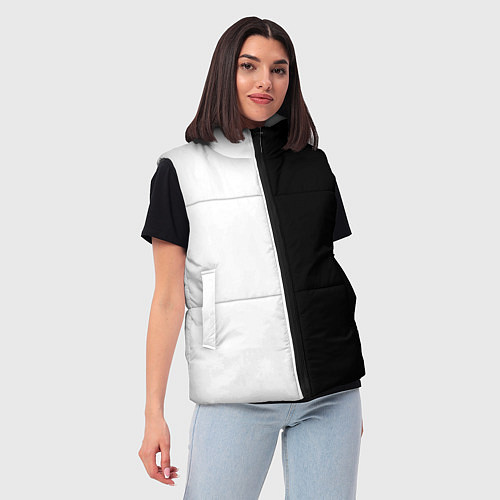 Женский жилет ПРОСТО ЧЁРНО-БЕЛЫЙ / 3D-Черный – фото 3