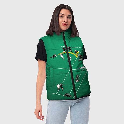 Женский жилет Игра в регби / 3D-Черный – фото 3