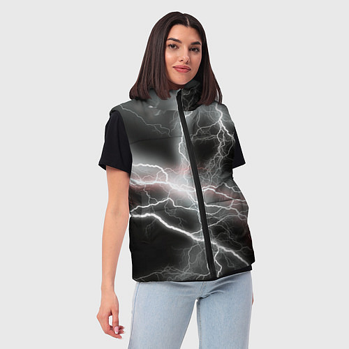 Женский жилет Молния / 3D-Черный – фото 3