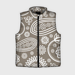 Женский жилет Цветочная роспись, цвет: 3D-светло-серый