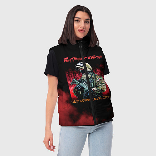 Женский жилет Внутренние войска / 3D-Красный – фото 3