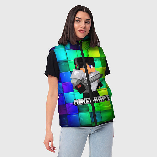 Женский жилет Minecraft Майнкрафт / 3D-Черный – фото 3