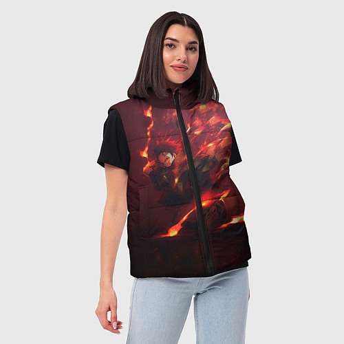Женский жилет Танджиро Камадо / 3D-Красный – фото 3