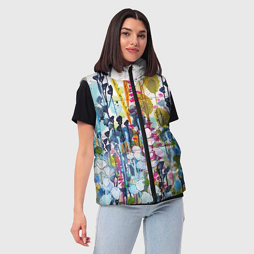 Женский жилет Watercolor Flowers / 3D-Красный – фото 3