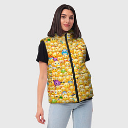 Женский жилет Смайлики Emoji, цвет: 3D-черный — фото 2