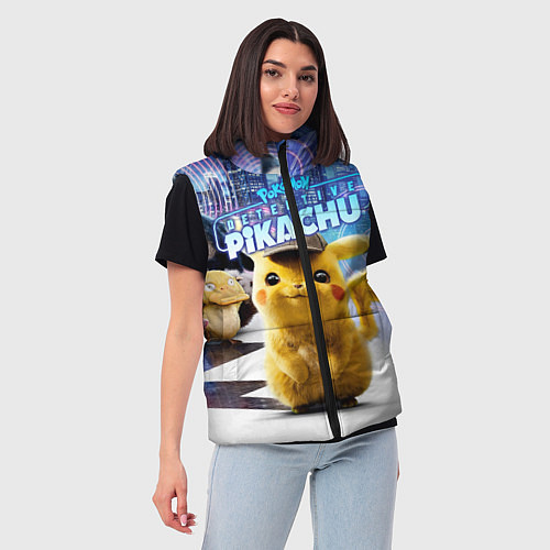 Женский жилет Детектив Пикачу / 3D-Черный – фото 3