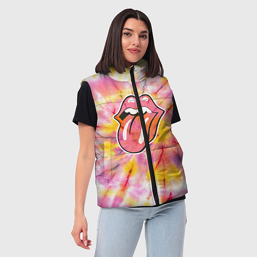 Женский жилет Rolling Stones tie-dye / 3D-Черный – фото 3