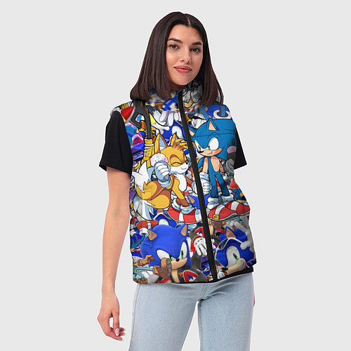 Женский жилет SONIC PATTERN / 3D-Черный – фото 3