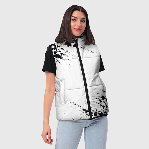 Женский жилет БЕЛЫЕ ЧЕРЕПА / 3D-Черный – фото 3