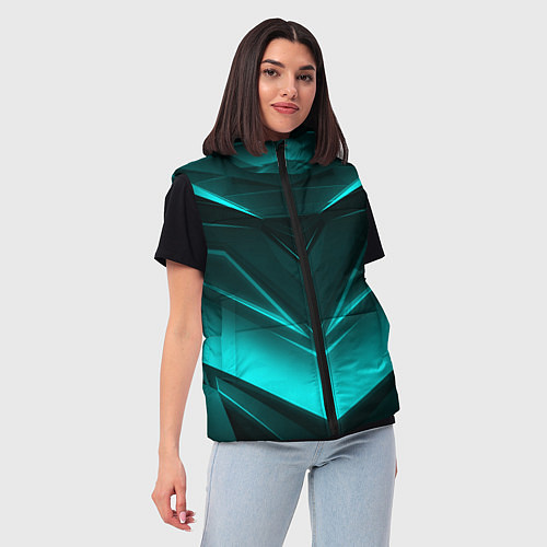 Женский жилет NEON GEOMETRY STRIPES / 3D-Черный – фото 3
