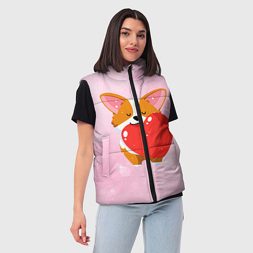 Женский жилет Милый корги / 3D-Черный – фото 3