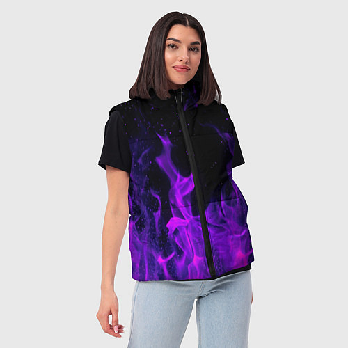 Женский жилет ФИОЛЕТОВЫЙ ОГОНЬ / 3D-Черный – фото 3