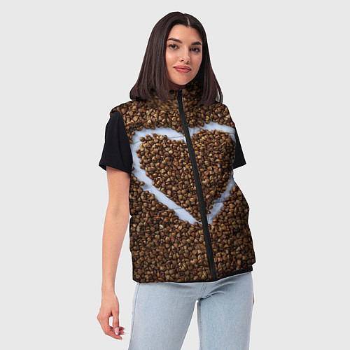 Женский жилет I love гречка / 3D-Черный – фото 3