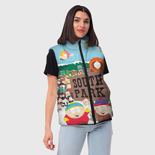 Женский жилет Южный Парк / 3D-Черный – фото 3