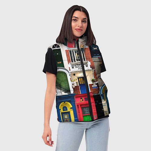 Женский жилет London doors цифровой коллаж / 3D-Светло-серый – фото 3