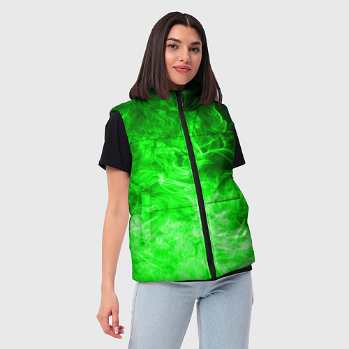 Женский жилет ОГОНЬ GREEN NEON / 3D-Черный – фото 3