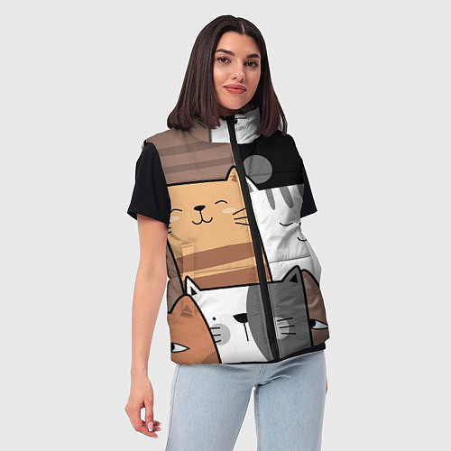 Женский жилет Котейки / 3D-Черный – фото 3