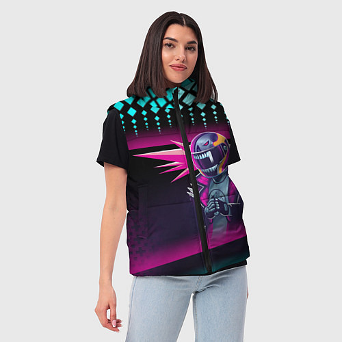Женский жилет НЕОНОВЫЙ ГОНЩИК / 3D-Черный – фото 3
