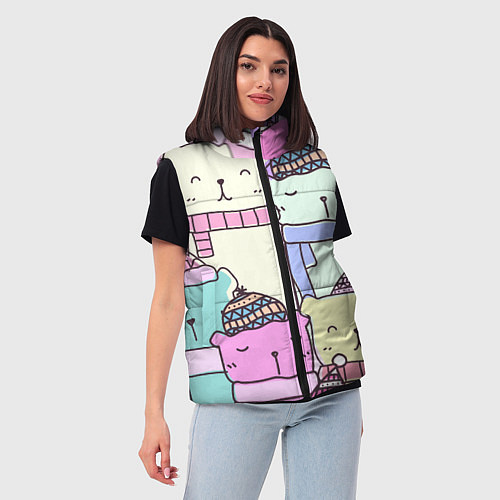 Женский жилет Каваи / 3D-Светло-серый – фото 3