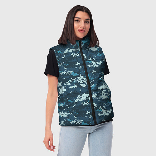 Женский жилет Пиксельный камуфляж полиции / 3D-Красный – фото 3