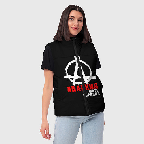 Женский жилет Анархия мать порядка / 3D-Черный – фото 3