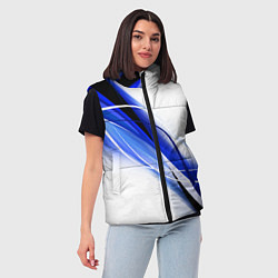 Женский жилет GEOMETRY STRIPES BLUE, цвет: 3D-светло-серый — фото 2