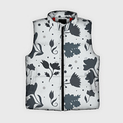 Женский жилет Чёрно-белые цветы, цвет: 3D-красный