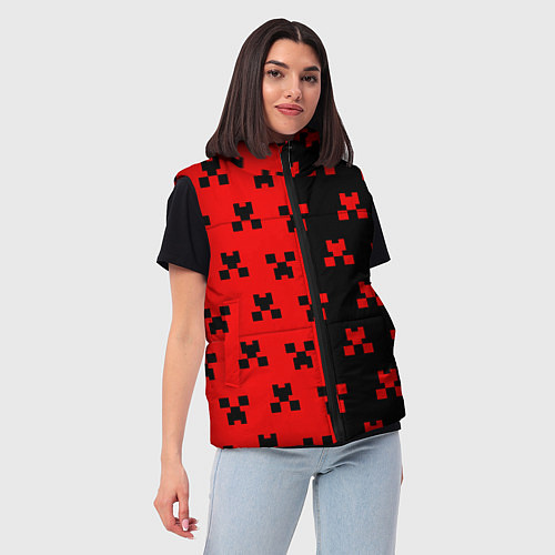 Женский жилет MINECRAFT CREEPER / 3D-Черный – фото 3
