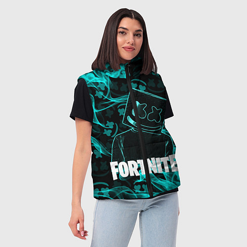 Женский жилет Fortnite Marshmello / 3D-Черный – фото 3