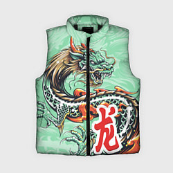 Женский жилет Изумрудный дракон, цвет: 3D-черный
