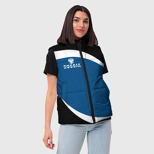 Женский жилет Russia / 3D-Черный – фото 3