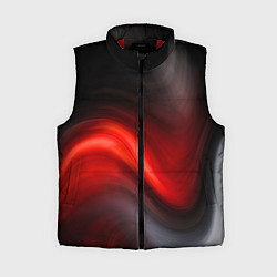 Женский жилет BLACK RED WAVES АБСТРАКЦИЯ, цвет: 3D-красный